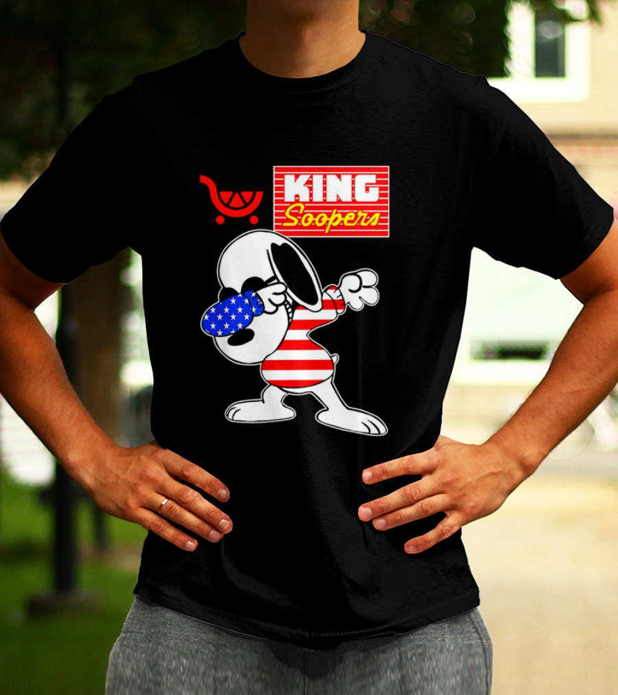 King Soopers Snoopy Dabbing USA Flag Style T-Shirt