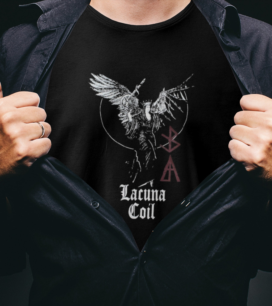 Lacuna Coil Layers Of Time Wings Symbol T-Shirt