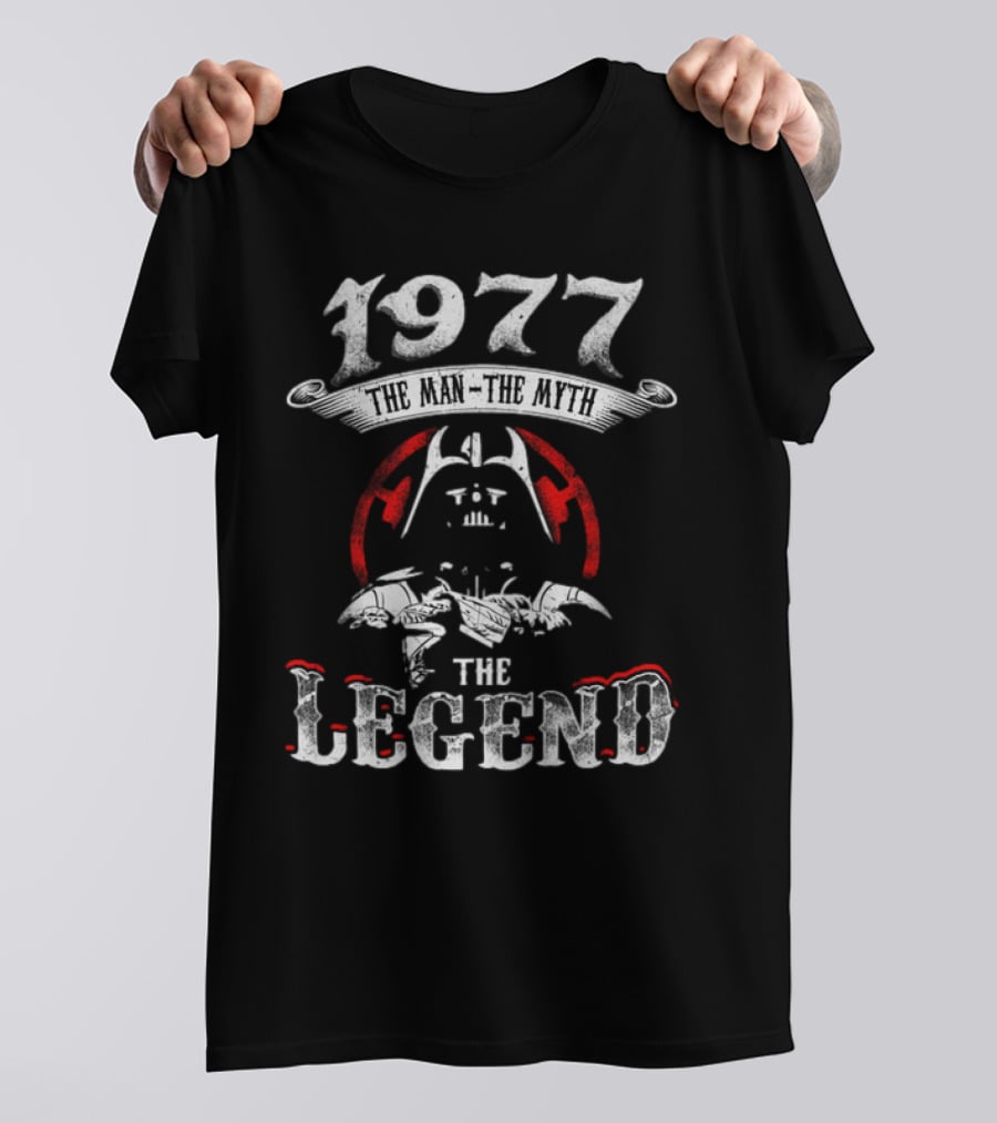 1977 The Man The Myth The Legend Star Wars Darth Vader Tie Fighter T-Shirt