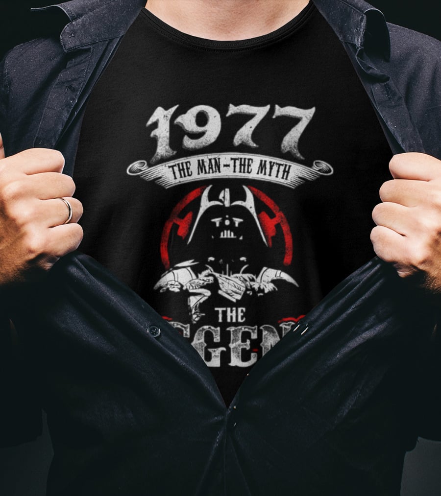1977 The Man The Myth The Legend Star Wars Darth Vader Tie Fighter T-Shirt