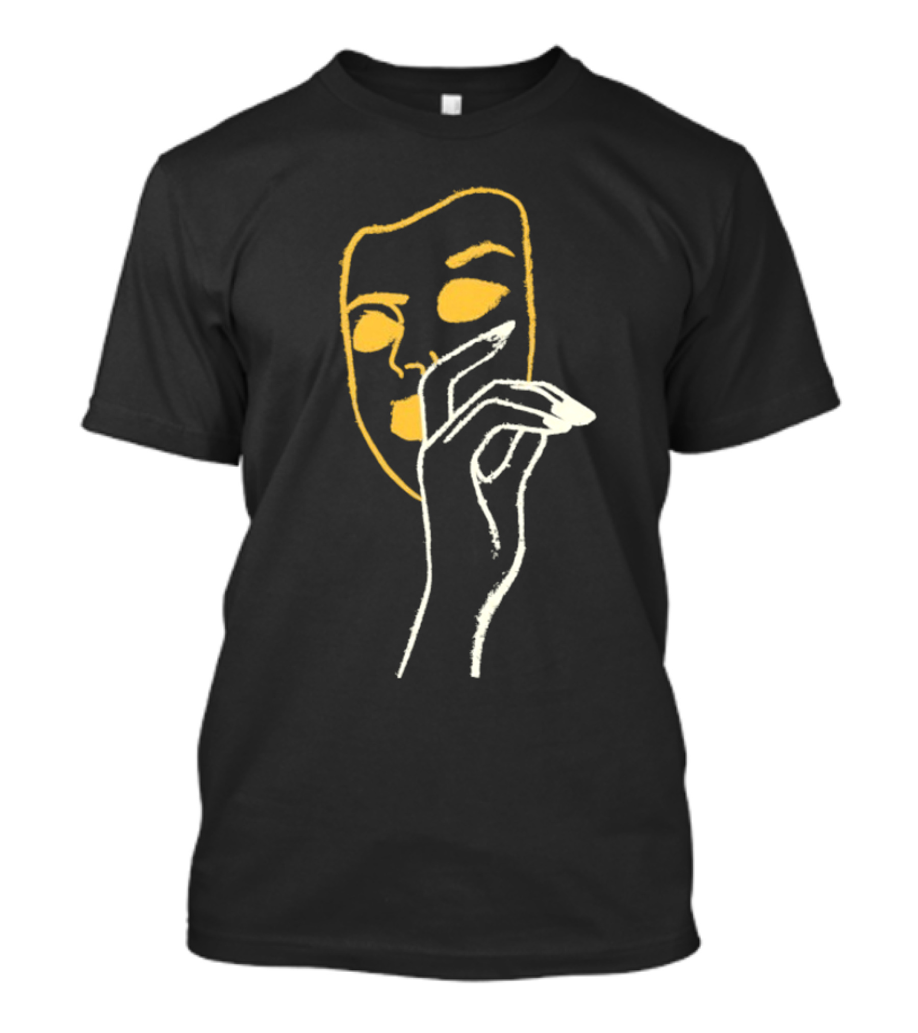 Liam St John Little White Lies Mask Abstract Line Art T-Shirt