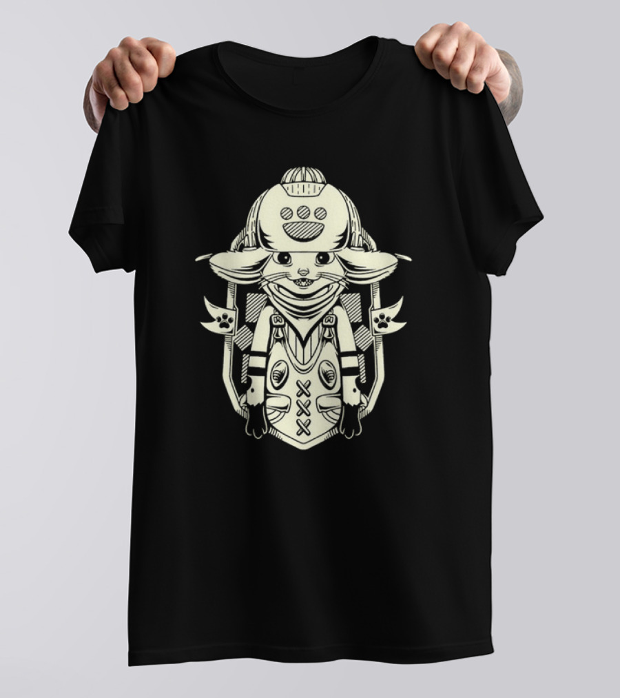 Little Buddy Cartoon Alien Creature In Tribal Style T-Shirt