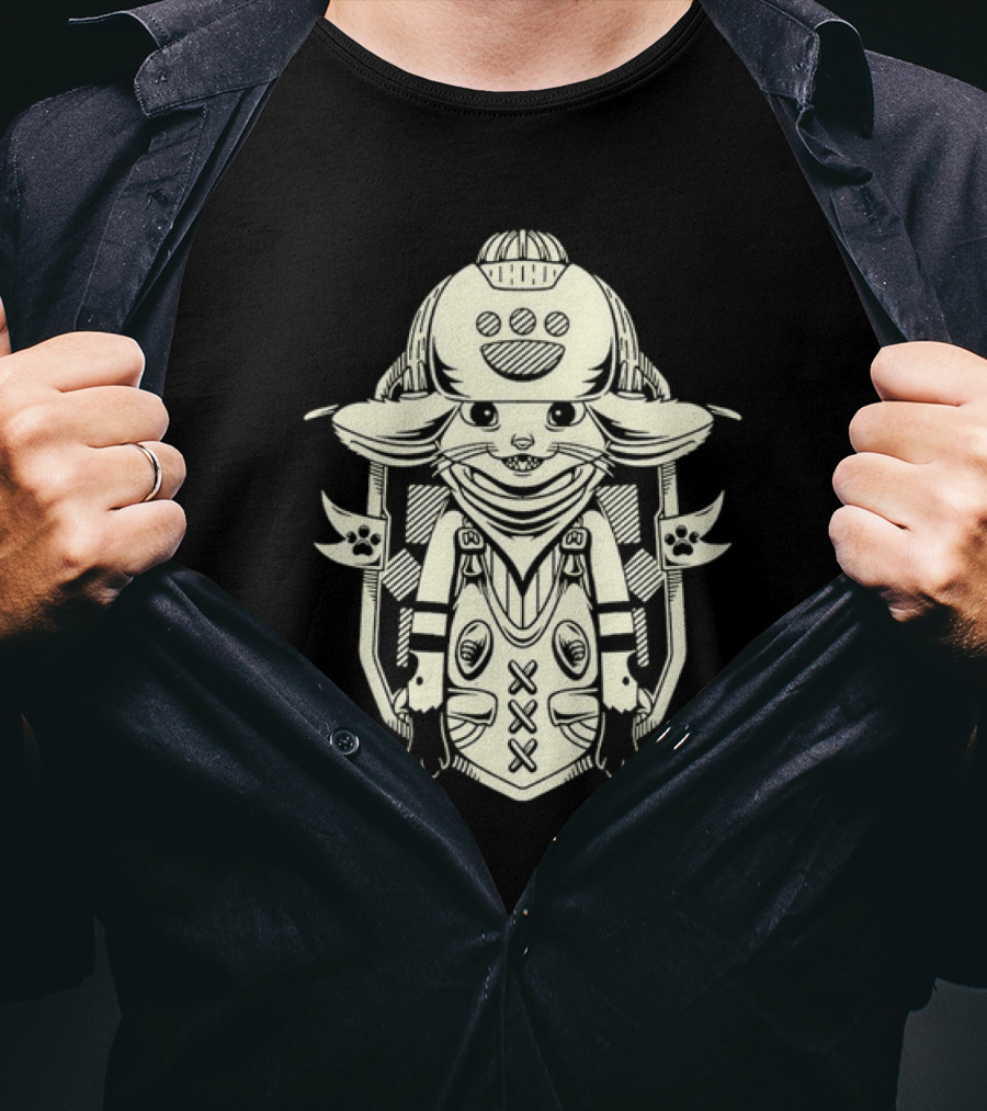 Little Buddy Cartoon Alien Creature In Tribal Style T-Shirt