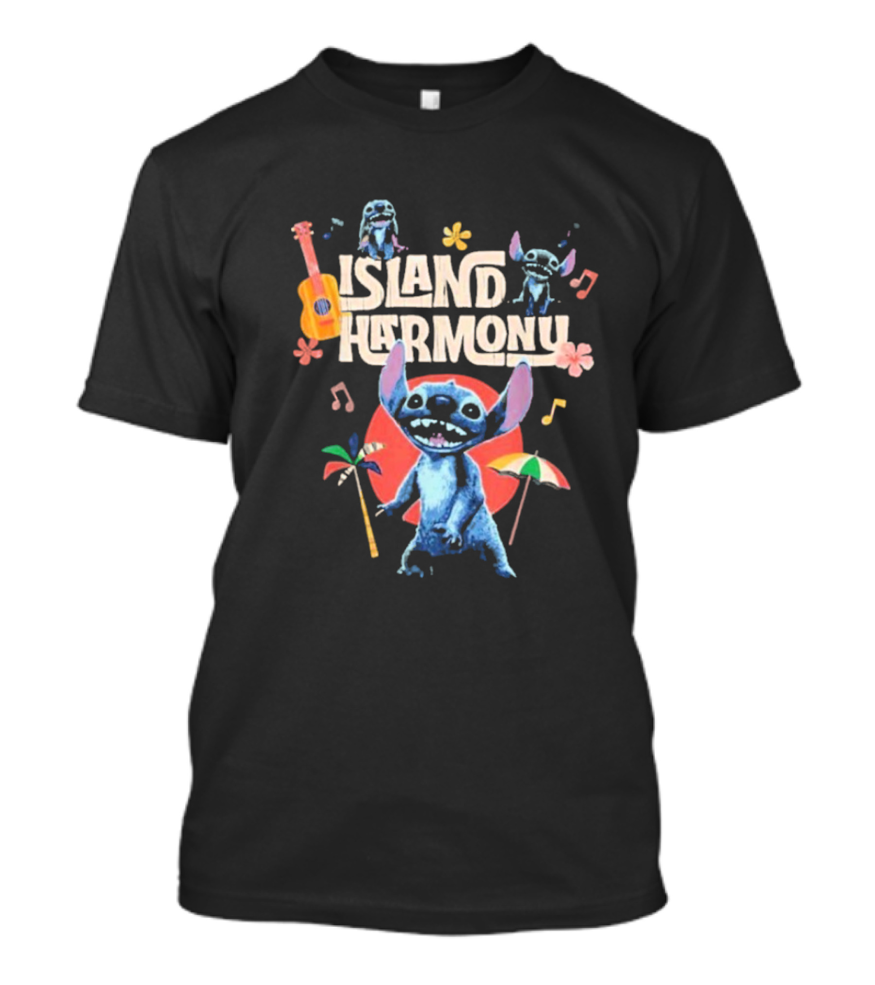 Lilo And Stitch Island Harmony Music Celebration With Cute Stitch And Ukulele T-Shirt