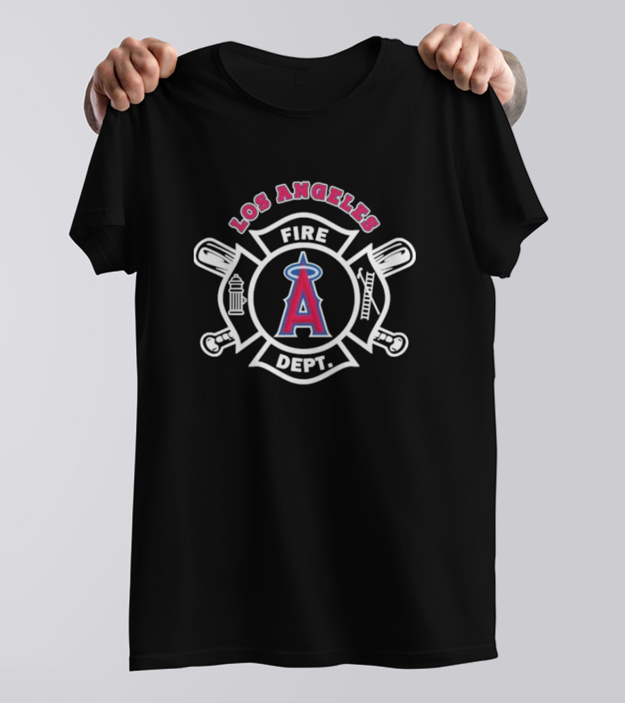 Los Angeles Angels Fire Dept Firefighters Emblem T-Shirt