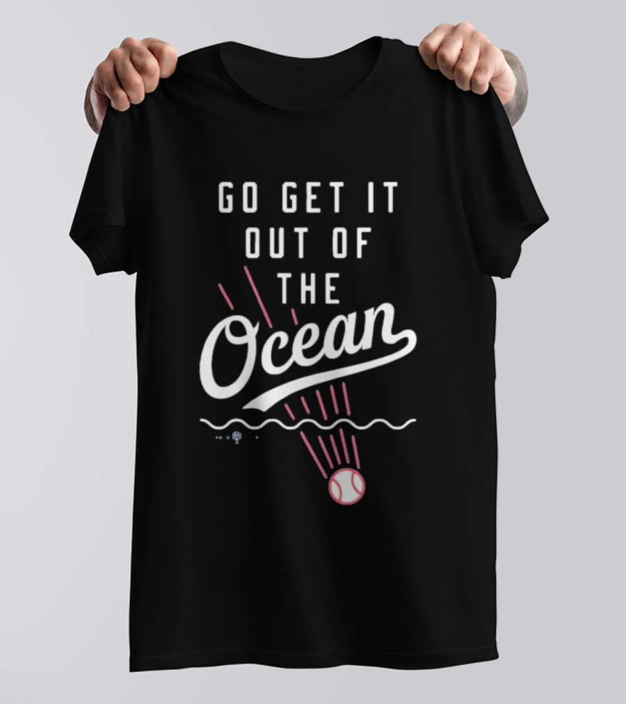 Los Angeles Dodgers Go Get It Out Of The Ocean Baseball Wave T-Shirt