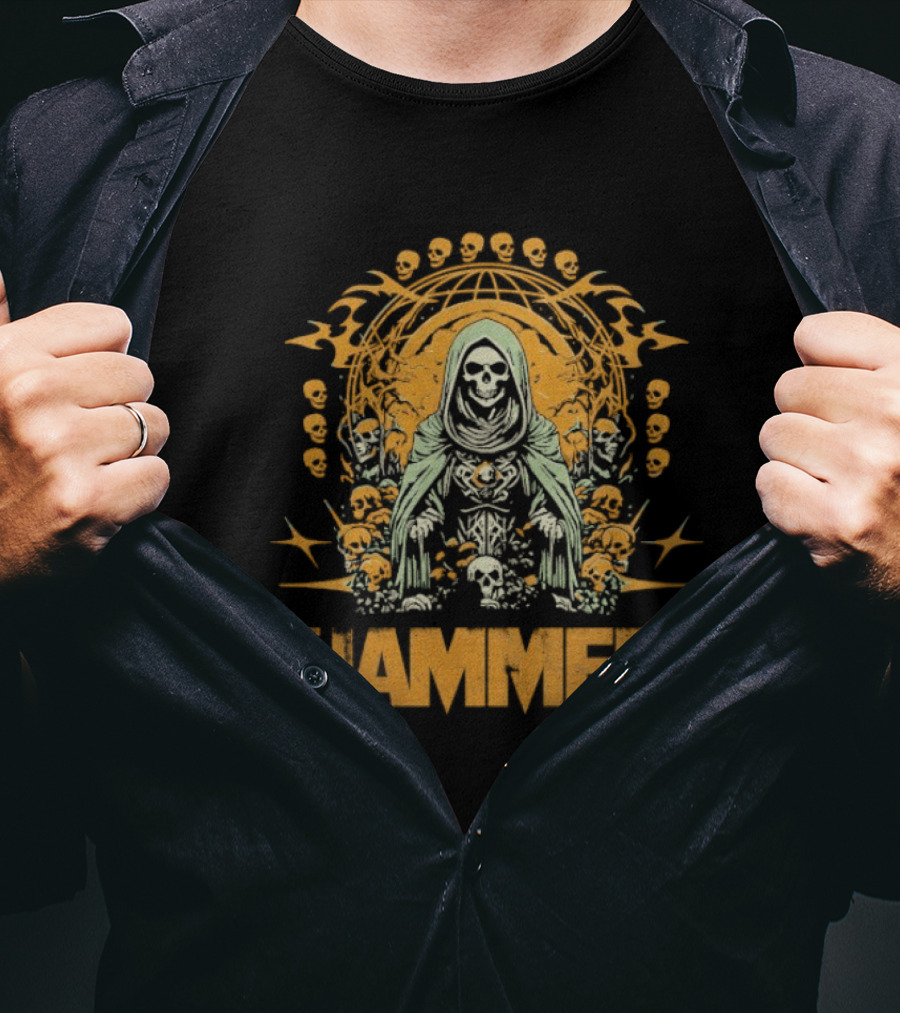 Metal Hammer Skull Wreath Grim Reaper T-Shirt