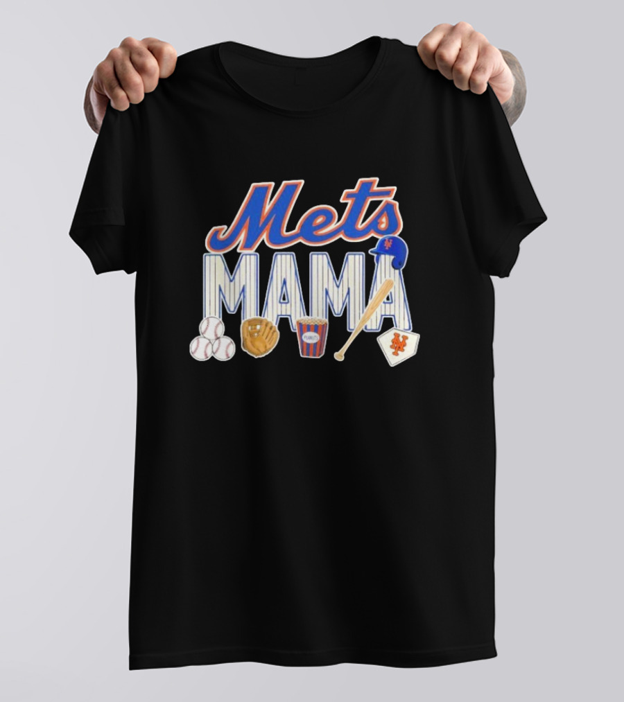 Mets Mama Mother’s Day Peanuts MLB Baseball Glove Bat Cap T-Shirt