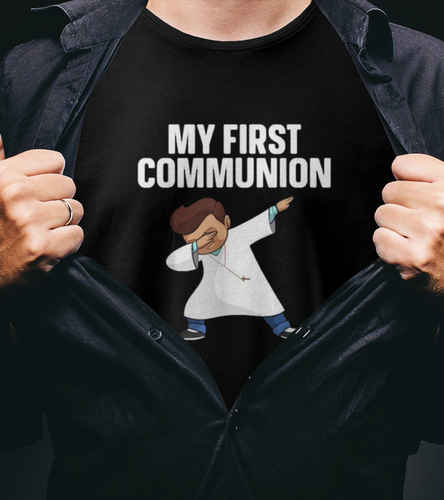 My First Communion Dabbing Priest Fun Theme T-Shirt