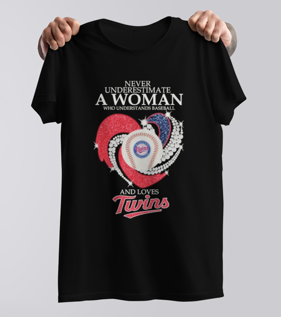 Never Underestimate A Woman Who Understands Baseball And Loves Twins T-Shirt