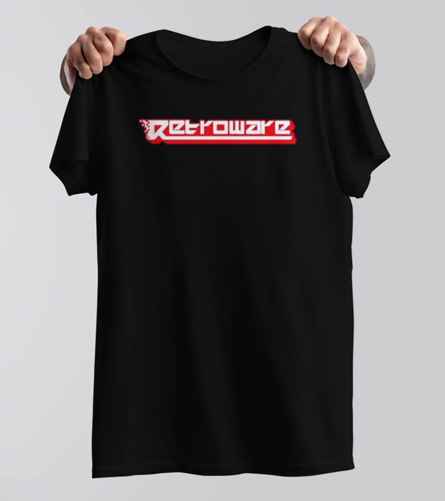 Retroware Pixelated Retro Gaming Style Red Branding T-Shirt