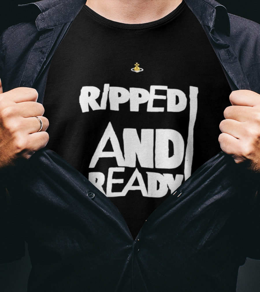 Ripped And Ready Chicken Dumbbell Fitness Motivation T-Shirt