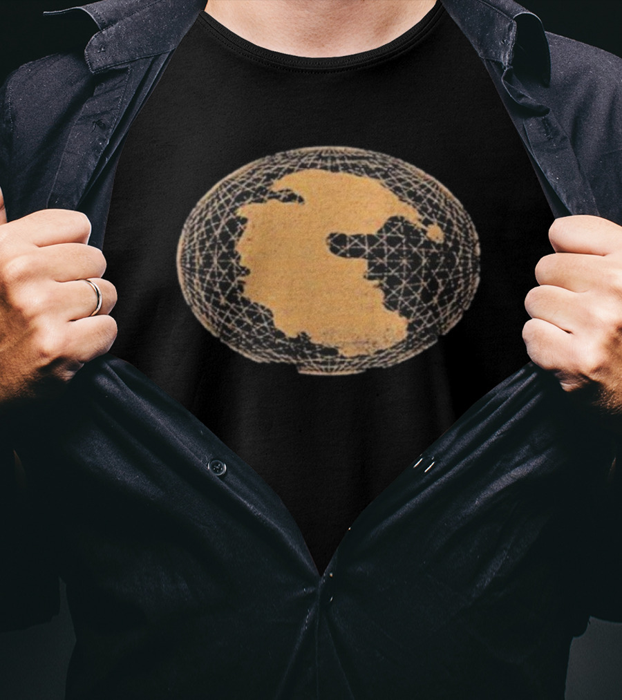 Pangaea Compass Map Retro Grid Earth T-Shirt