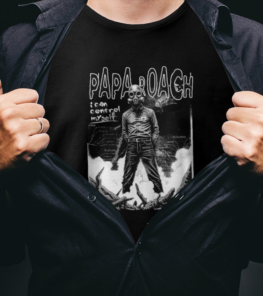 Papa Roach I Can’t Control Myself Gas Mask Art T-Shirt