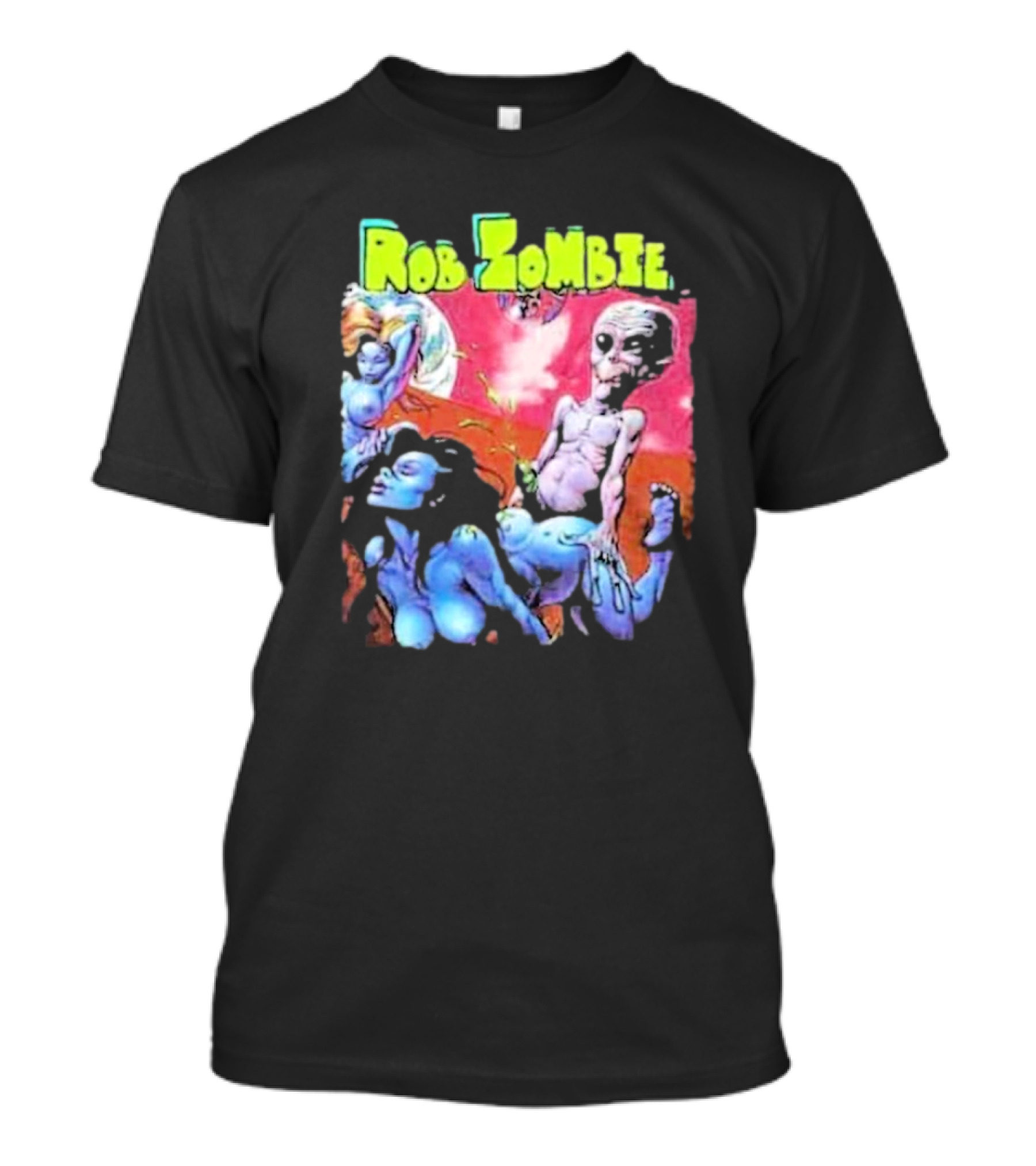 Rob Zombie Colorful Extraterrestrial Humor Scene T-Shirt