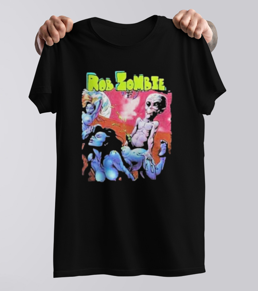Rob Zombie Colorful Extraterrestrial Humor Scene T-Shirt