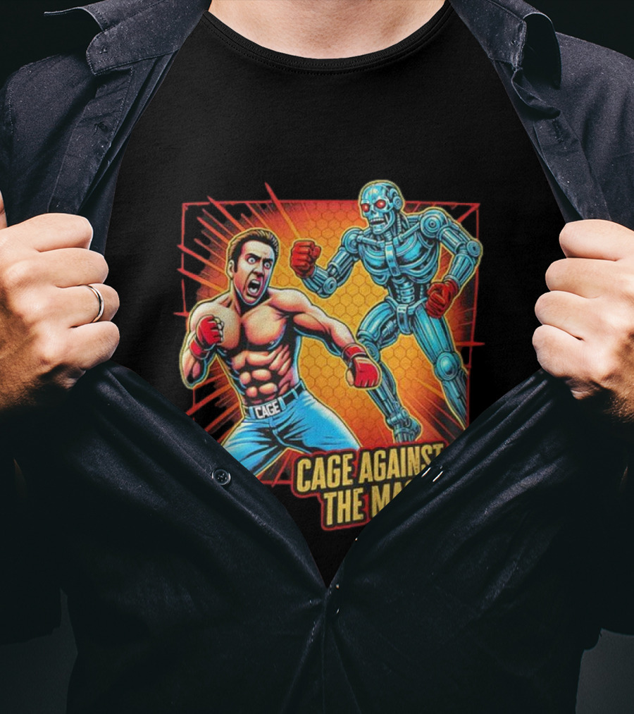 Cage Against The Machine Robot Showdown Boxing Battle T-Shirt