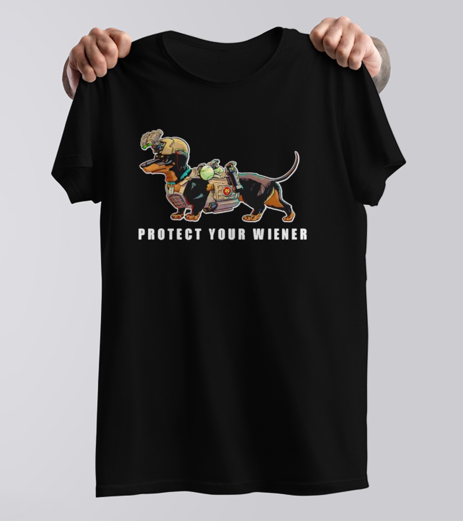 Protect Your Wiener Dachshund Soldier Helmet Tactical Gear T-Shirt