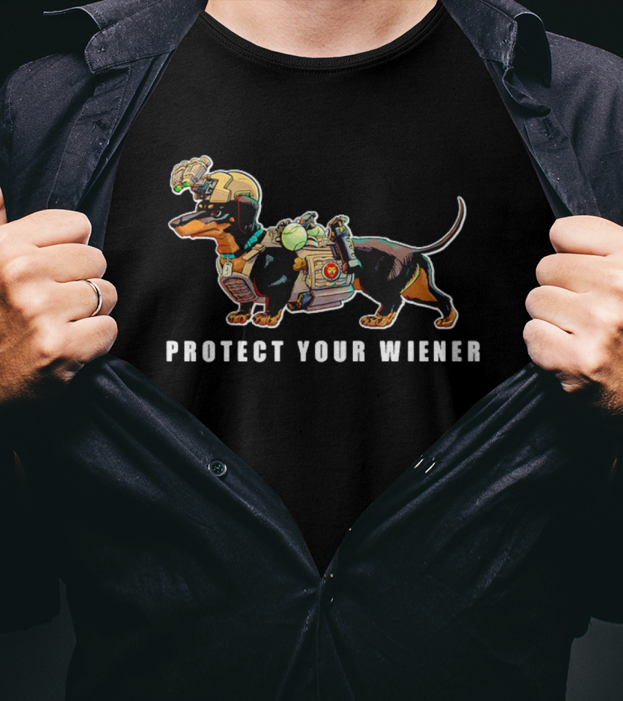 Protect Your Wiener Dachshund Soldier Helmet Tactical Gear T-Shirt