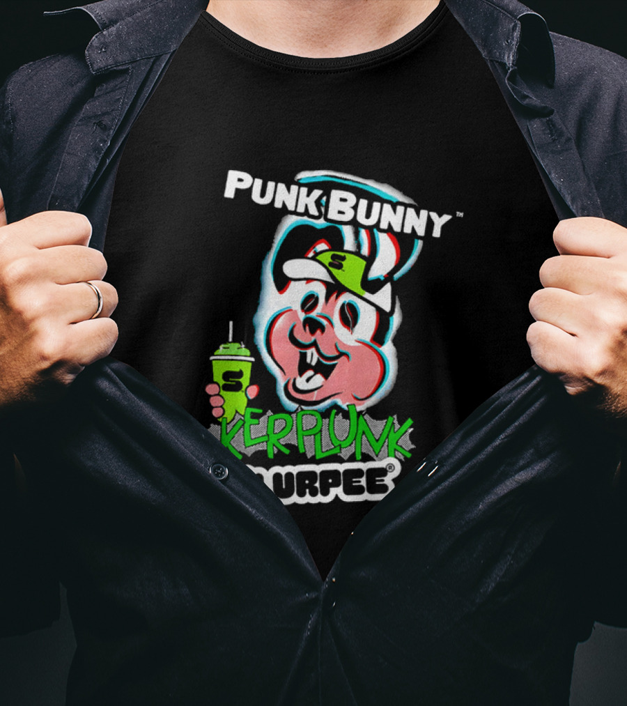 Punk Bunny Kerplunk Slurpee бейсболка заяц напій T-Shirt