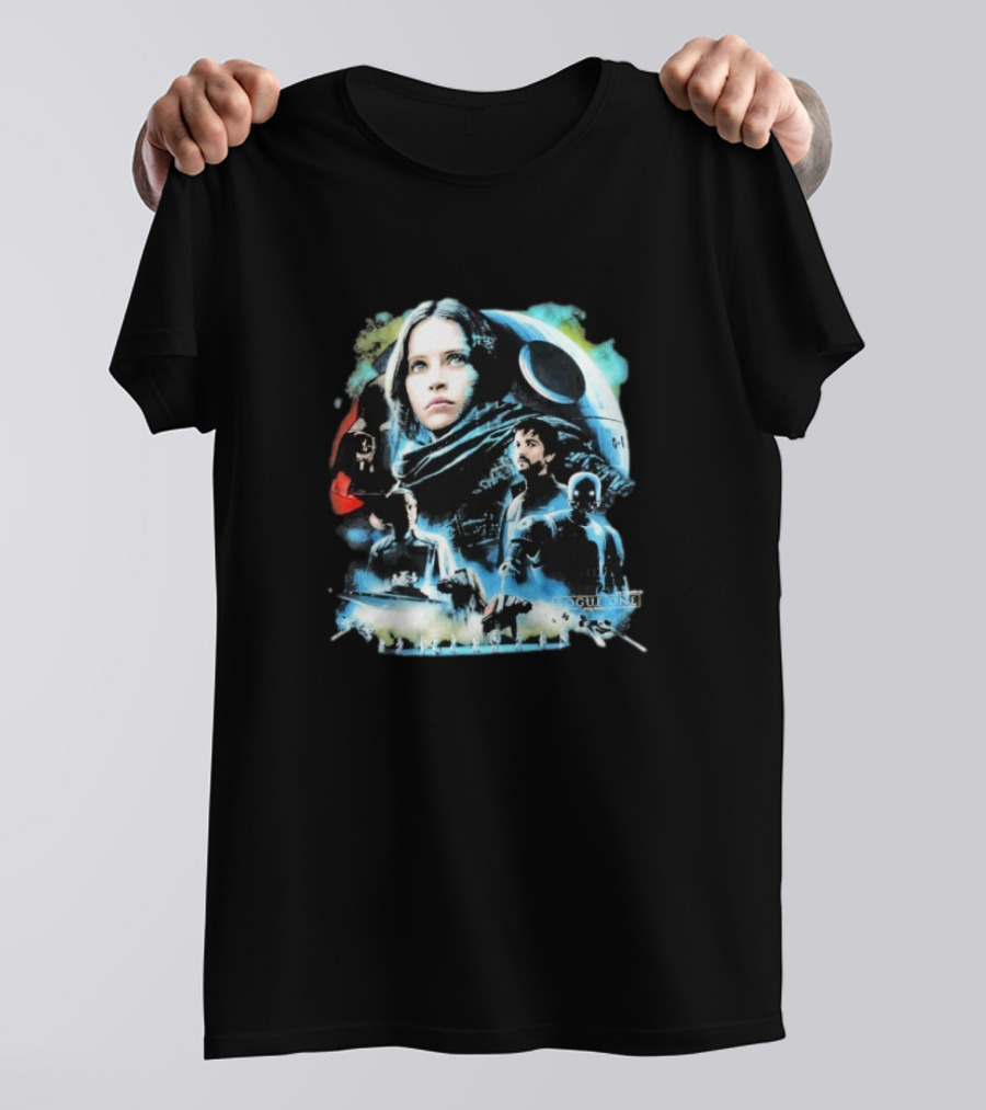 Rogue One A Star Wars Story Geeks Rule 15 Jyn Erso Cassian K-2SO Darth Vader Silkscreen T-Shirt