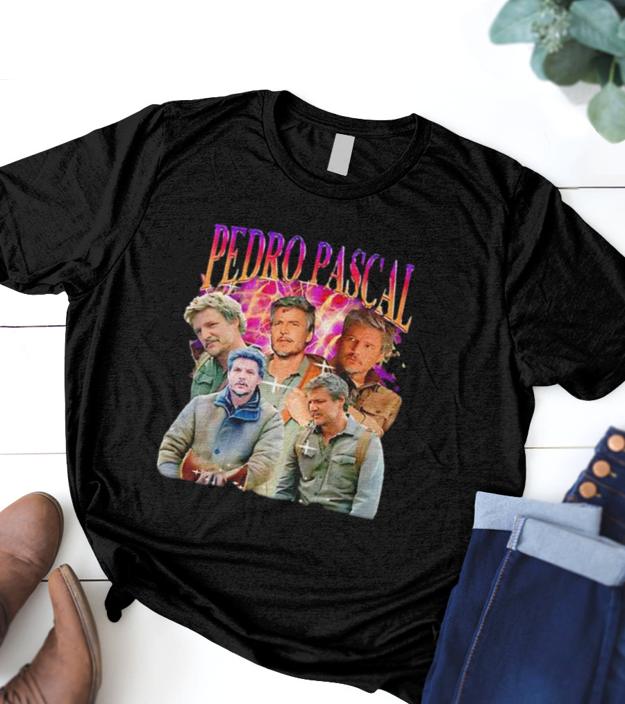 Pedro Pascal Joel Miller Retro Collage T-Shirt