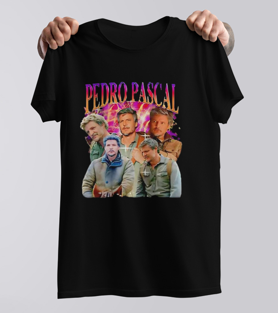 Pedro Pascal Joel Miller Retro Collage T-Shirt