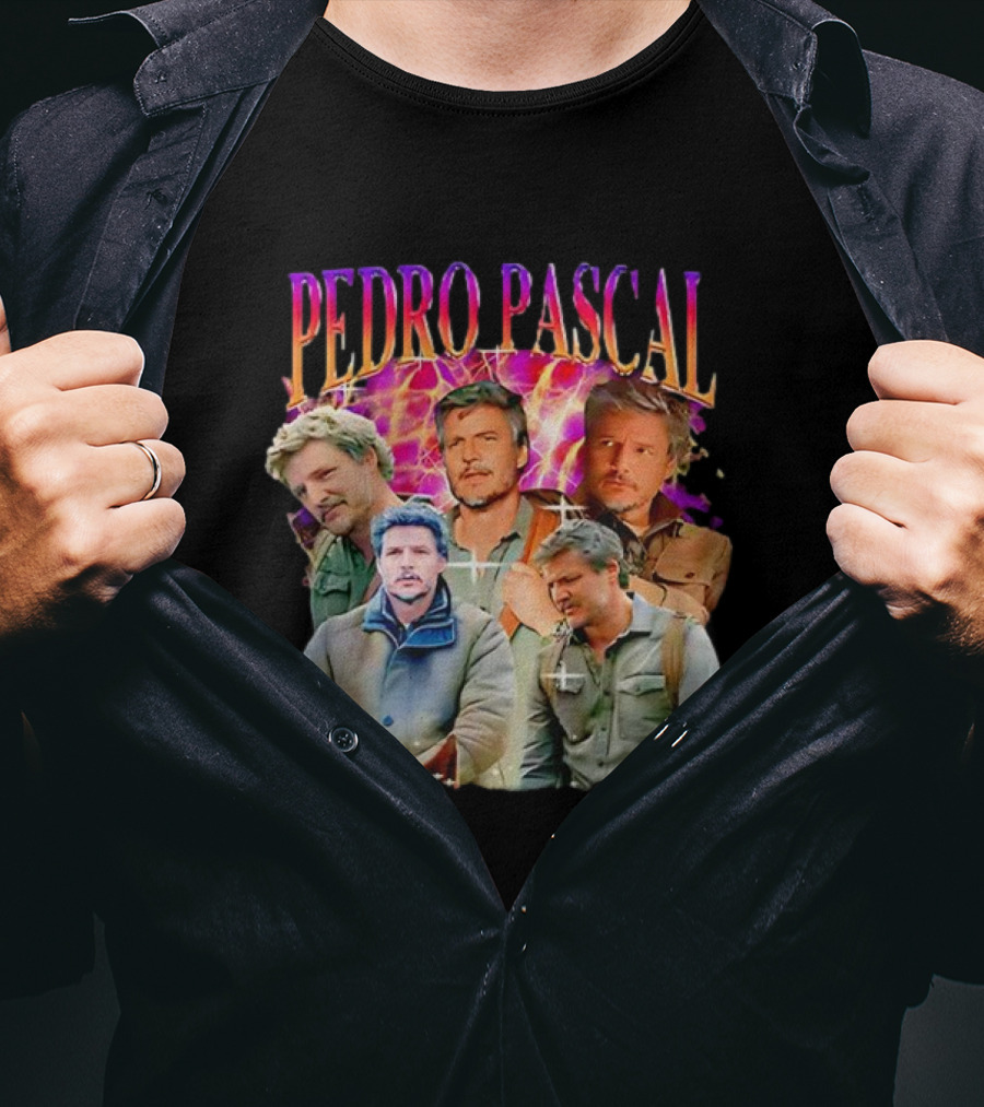 Pedro Pascal Joel Miller Retro Collage T-Shirt
