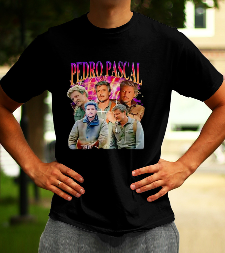 Pedro Pascal Joel Miller Retro Collage T-Shirt