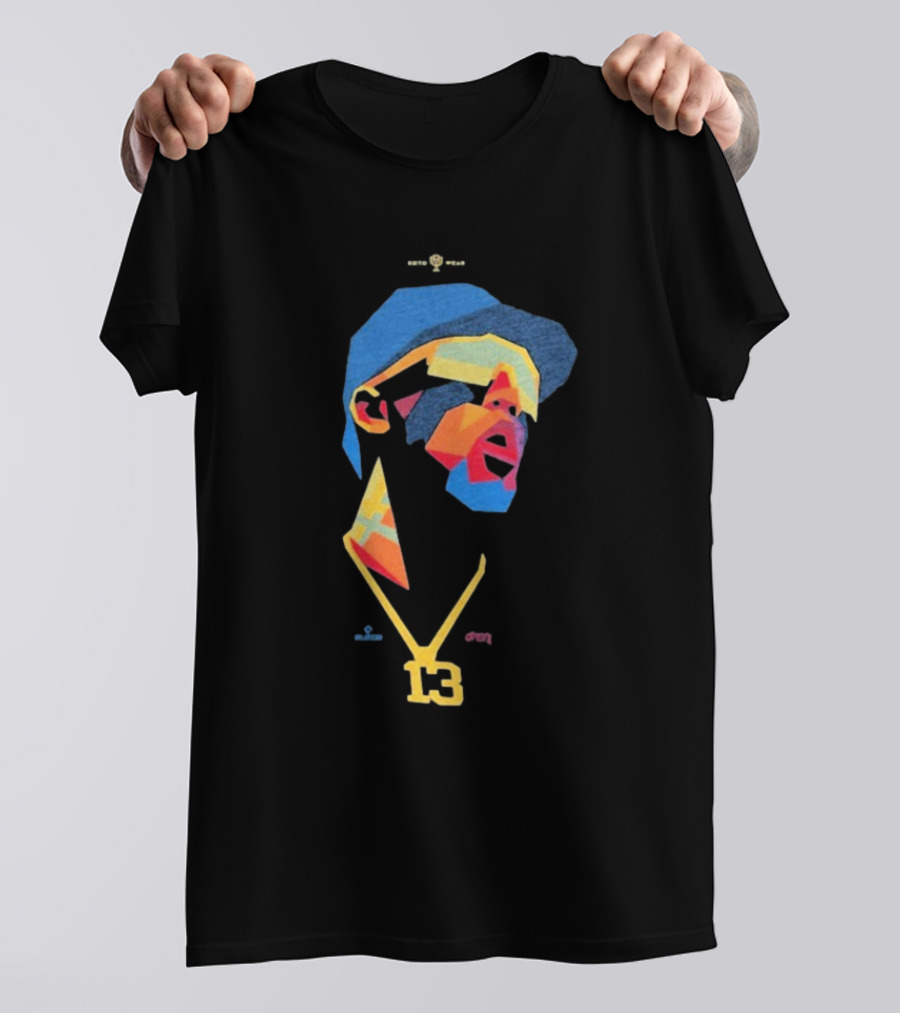 Ronald Acuna Jr 13 Abstract Geometric Style With Gold Chain And Colorful Hat T-Shirt