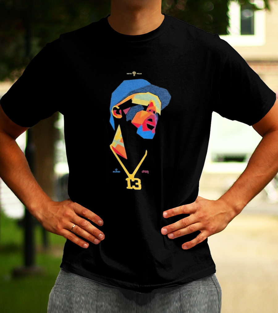 Ronald Acuna Jr 13 Abstract Geometric Style With Gold Chain And Colorful Hat T-Shirt