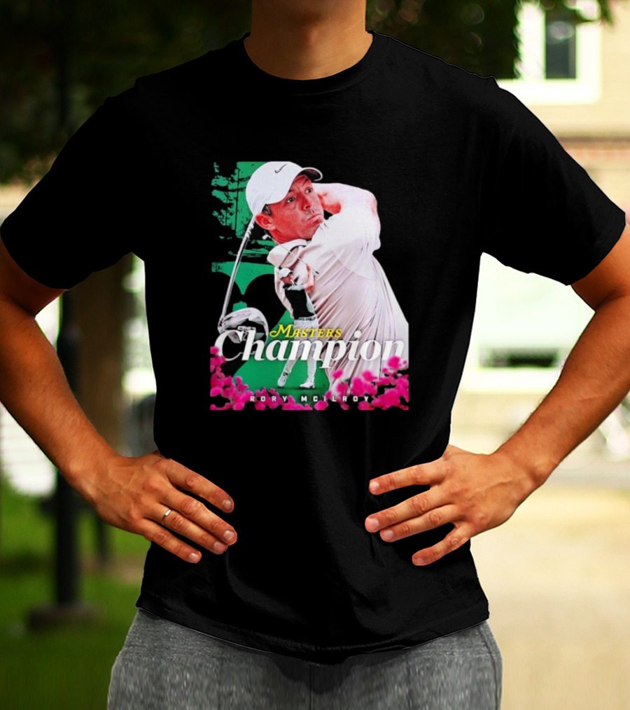 Masters Champion Rory McIlroy Golf Swing Portrait T-Shirt