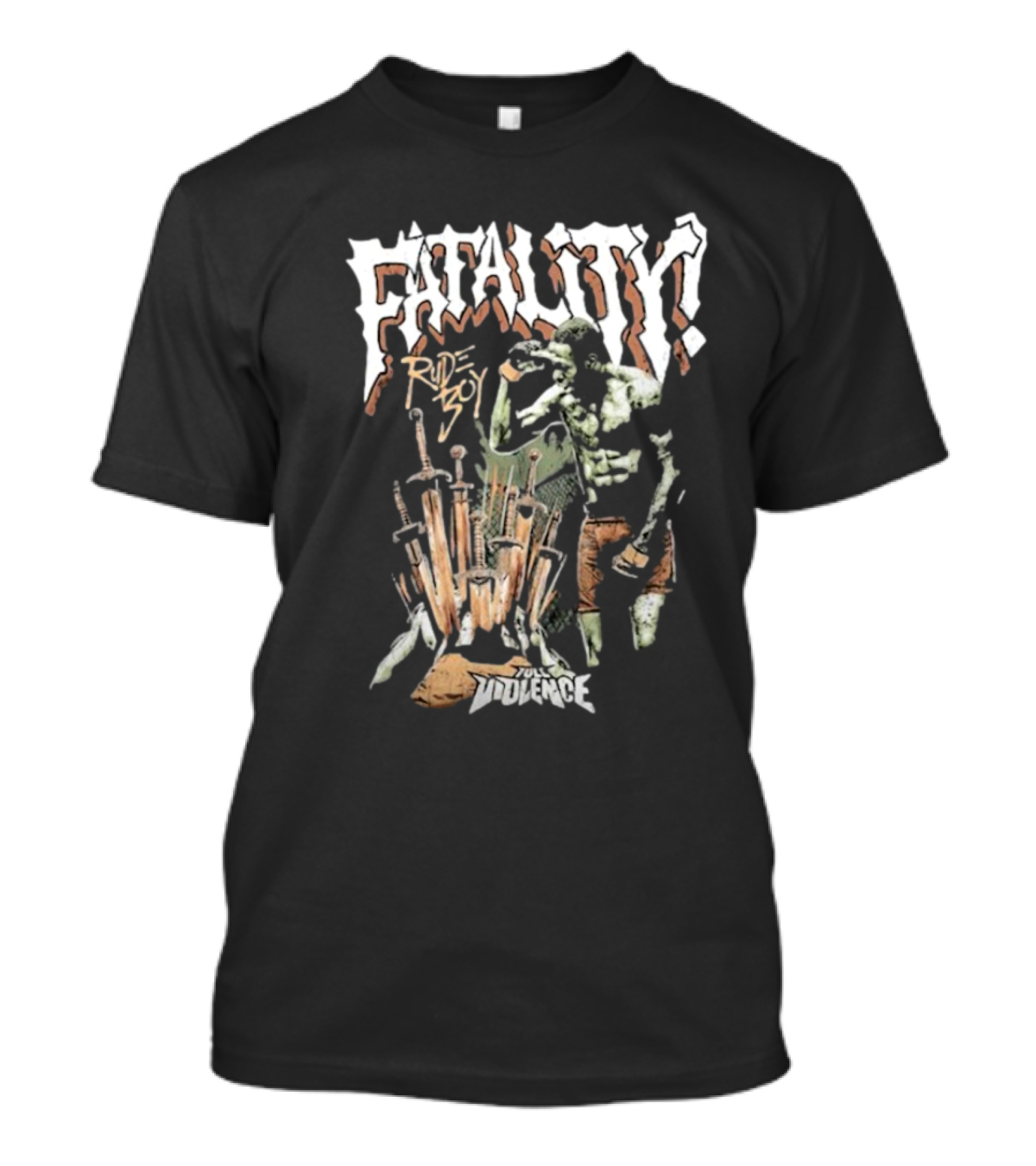 Randy Brown Rudeboy Fatality Full Violence Skeleton Warrior T-Shirt