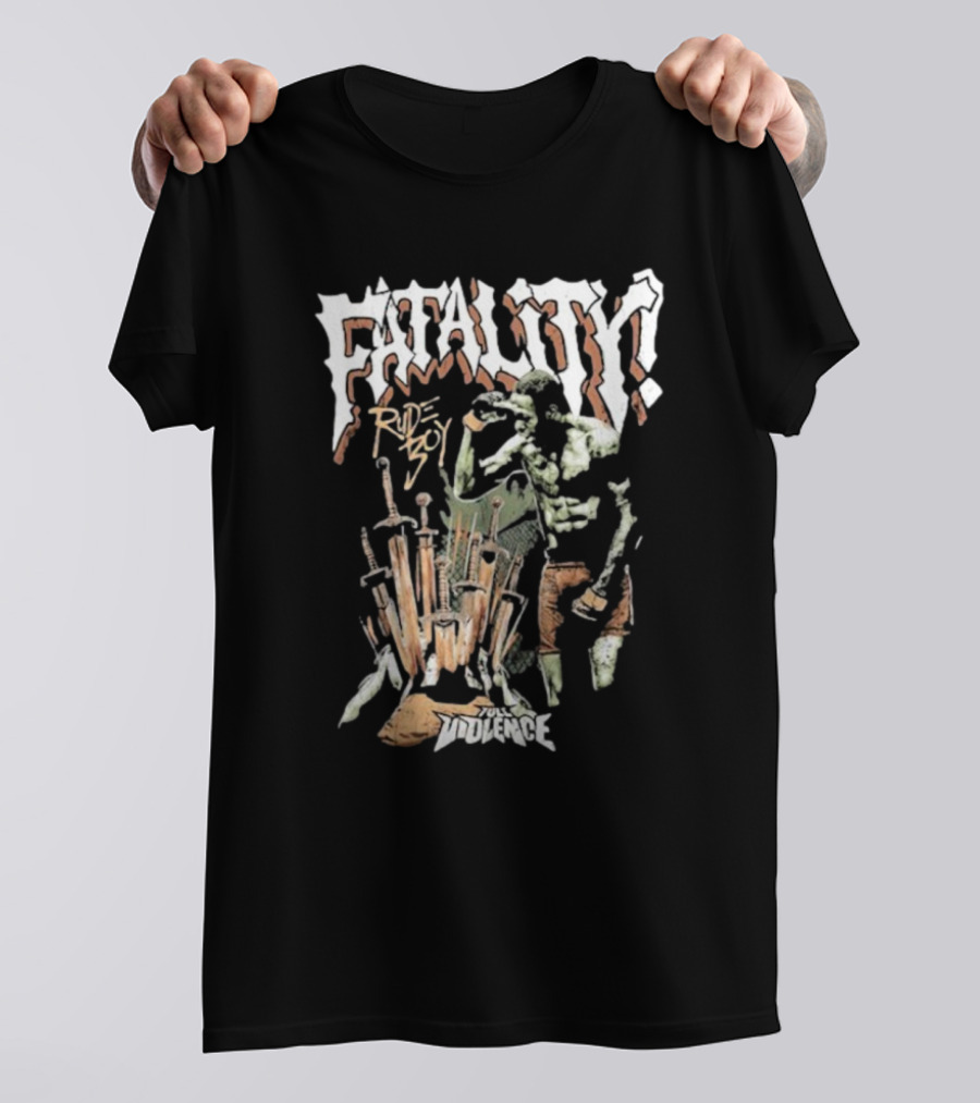 Randy Brown Rudeboy Fatality Full Violence Skeleton Warrior T-Shirt
