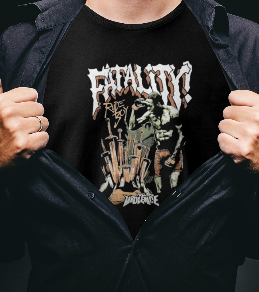 Randy Brown Rudeboy Fatality Full Violence Skeleton Warrior T-Shirt