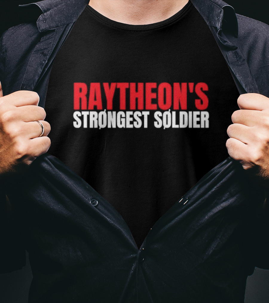 Raytheon’s Strongest Soldier Bold Red White Text T-Shirt