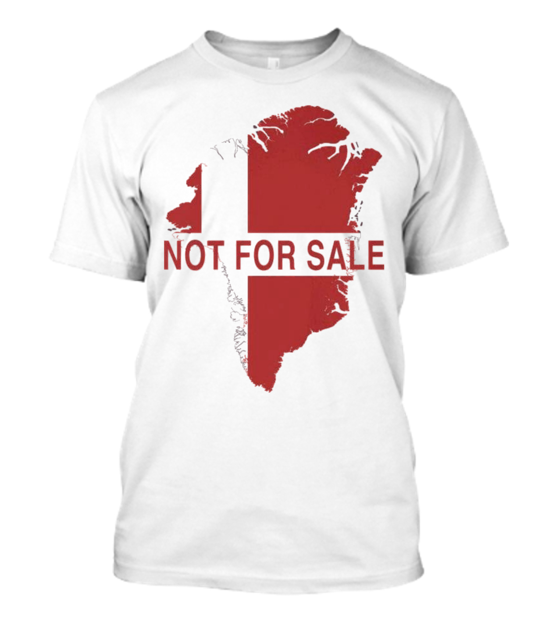 Greenland Not For Sale 2025 Red Map Protest T-Shirt