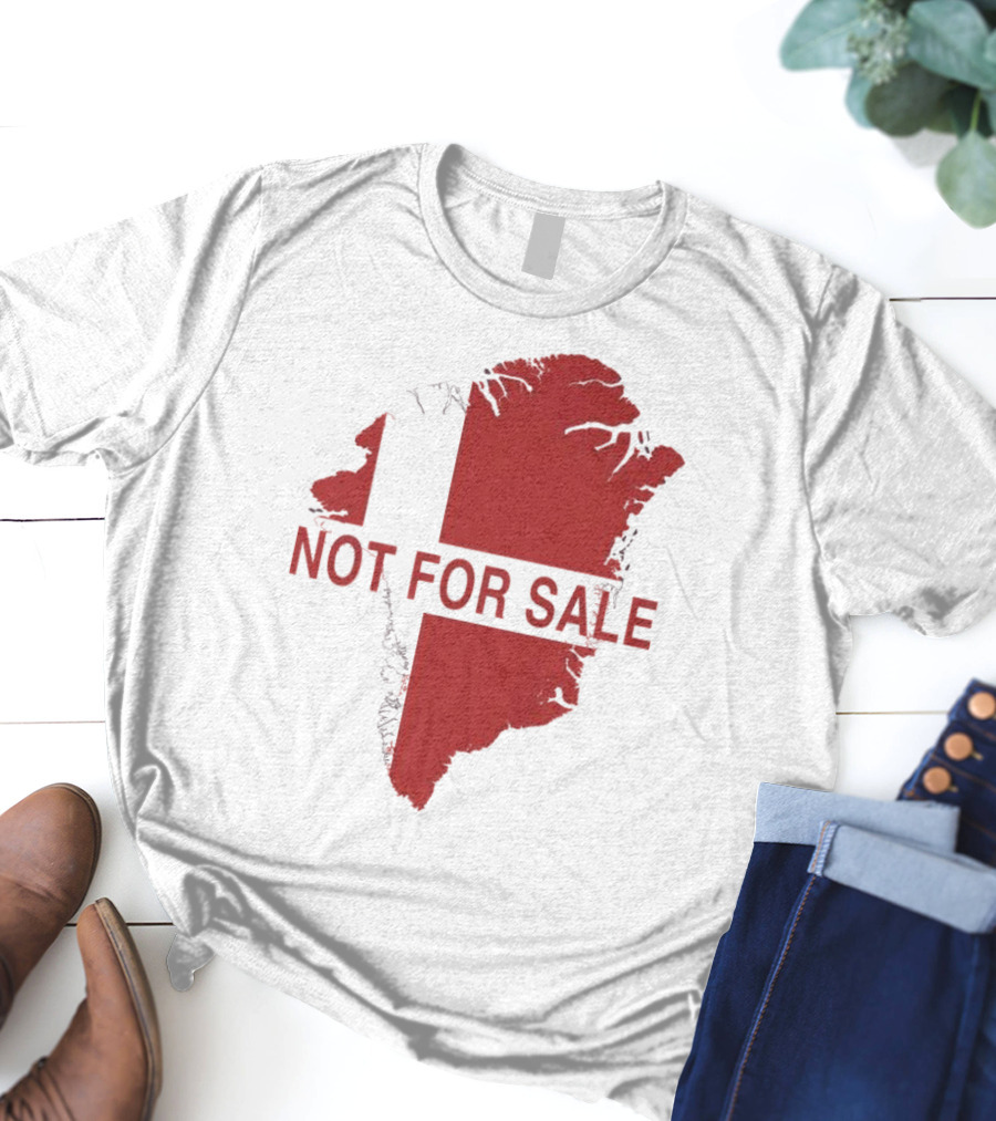 Greenland Not For Sale 2025 Red Map Protest T-Shirt