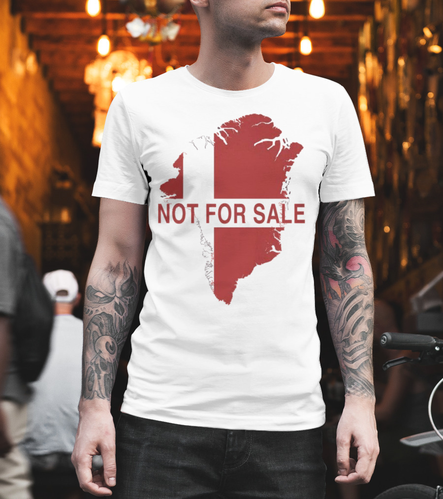 Greenland Not For Sale 2025 Red Map Protest T-Shirt