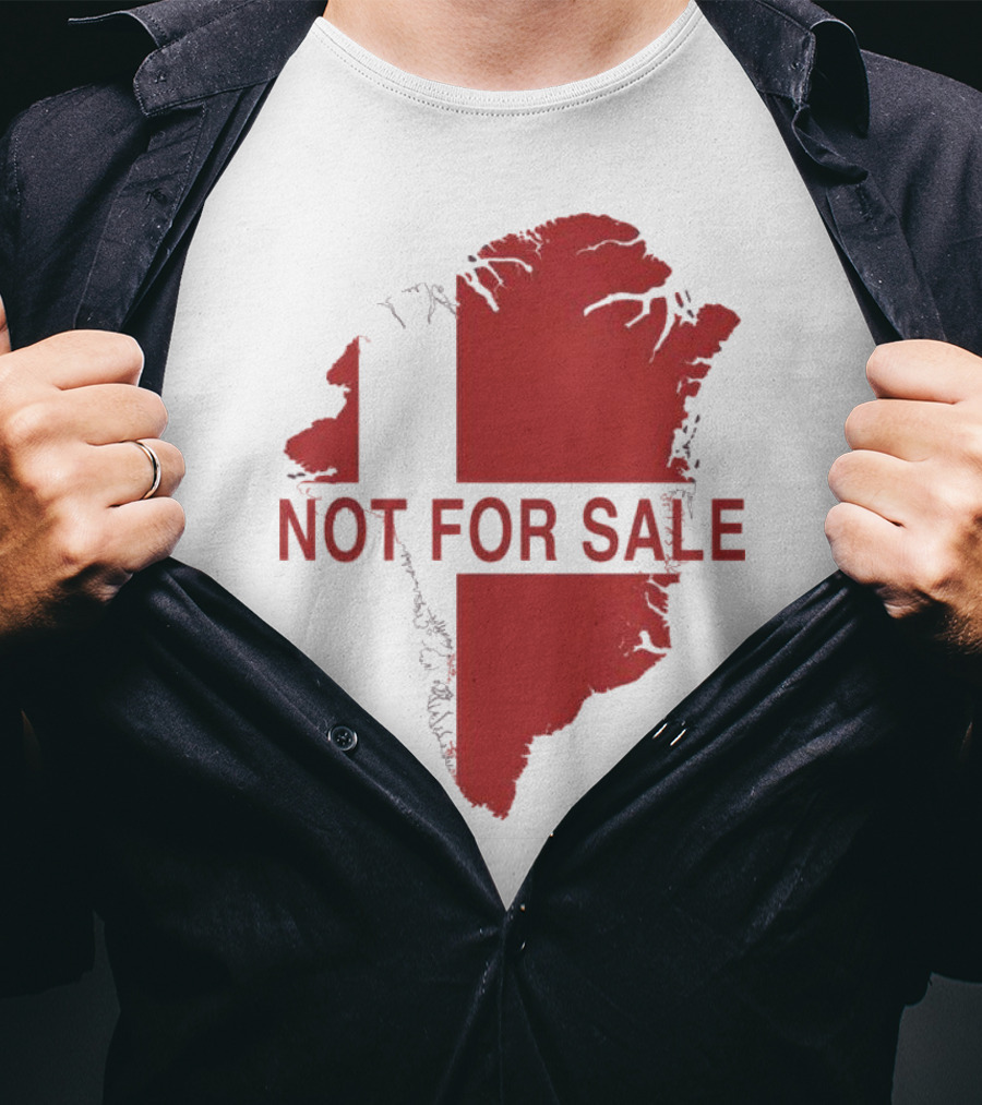 Greenland Not For Sale 2025 Red Map Protest T-Shirt