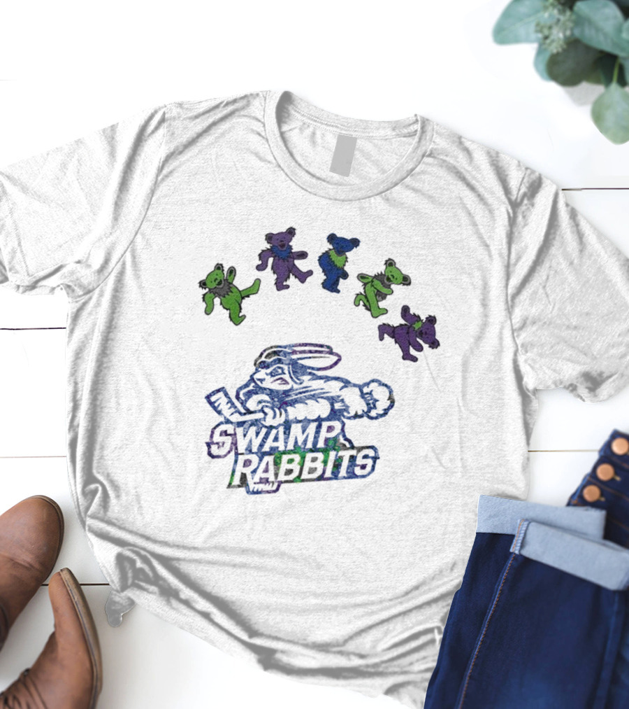 Greenville Swamp Rabbits Grateful Dead Night 2025 Dancing Bears Hockey Event T-Shirt