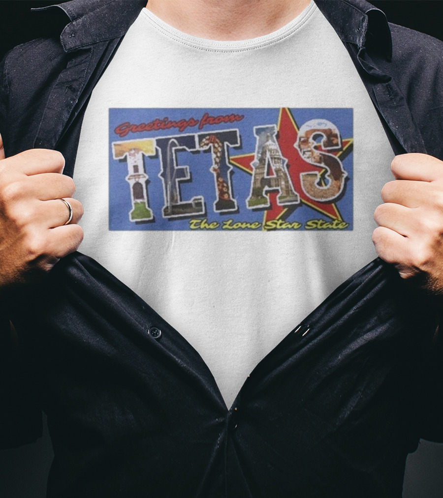 Greetings From Tetas The Lone Star State Texas Rangers T-Shirt