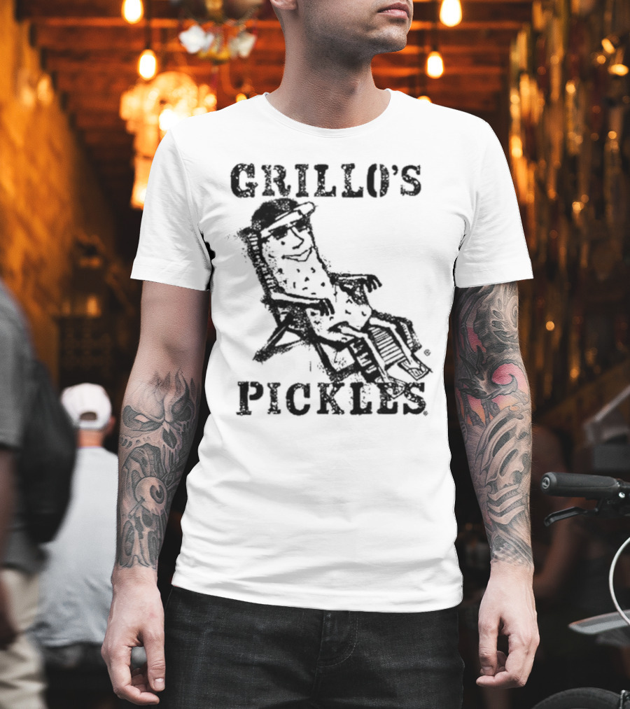Grillo's Pickles Graffiti Pickle Image T-Shirt