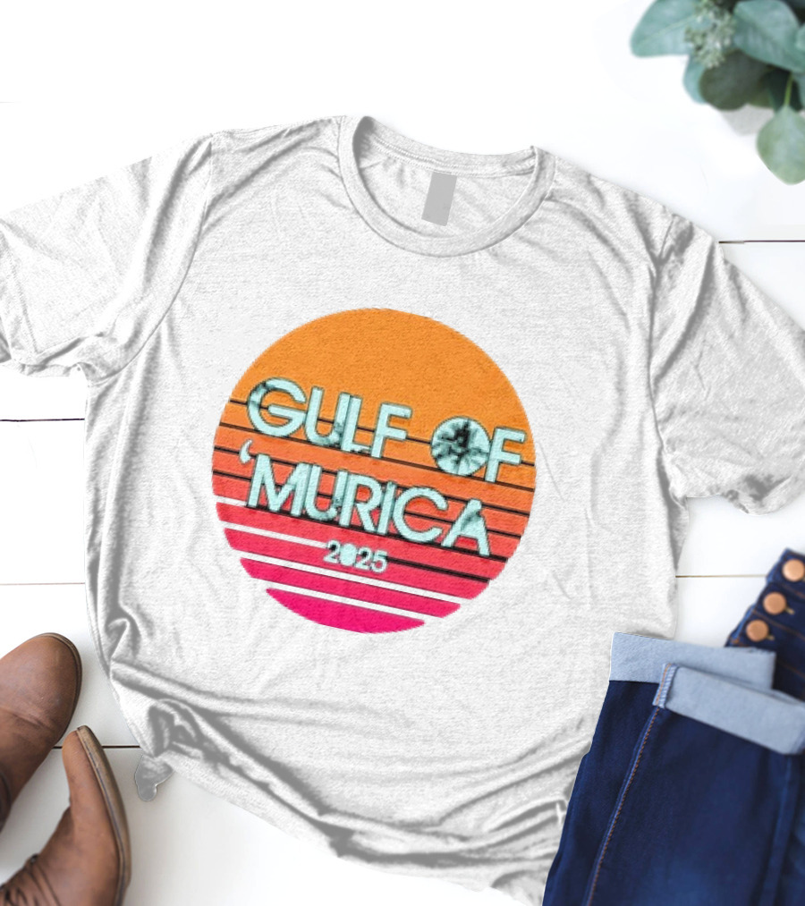 Gulf Of 'Murica 2025 Vintage Retro Sunset Vibe T-Shirt