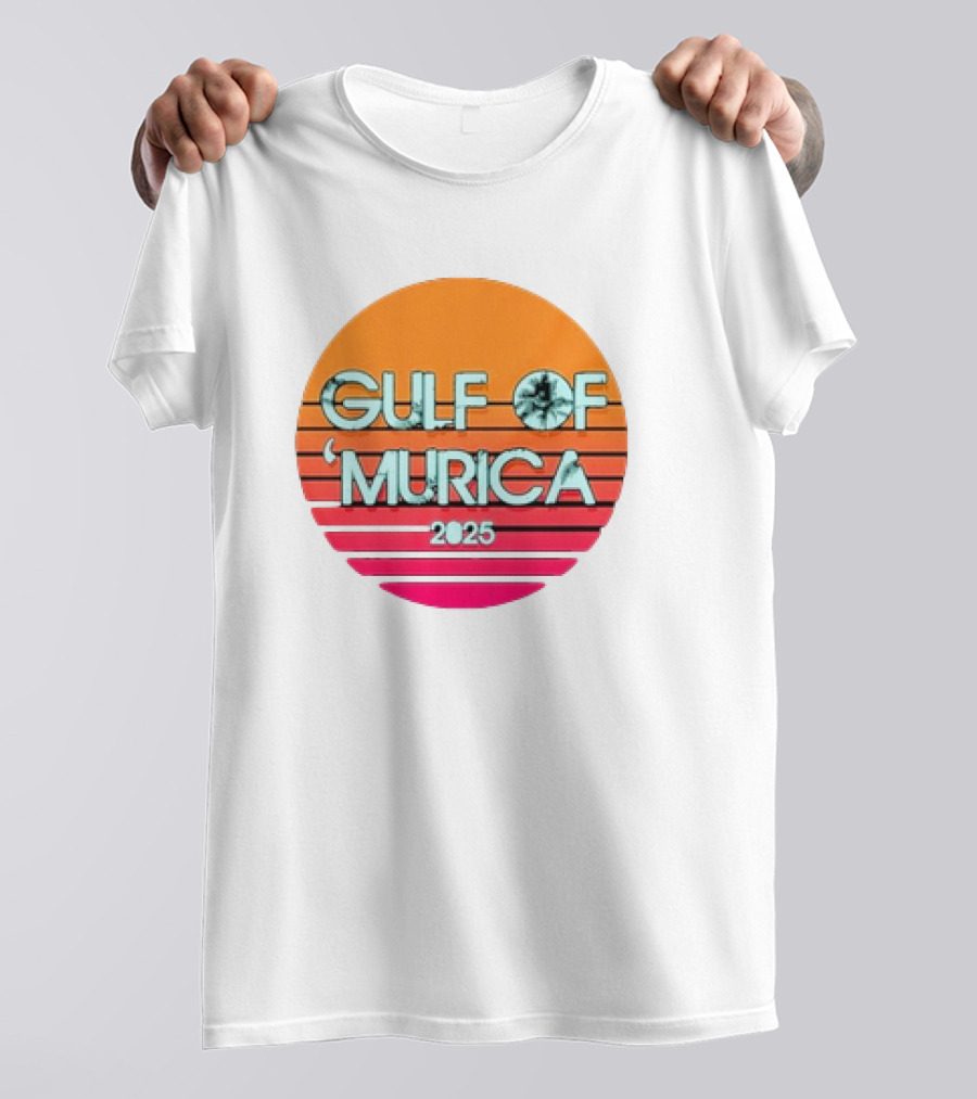 Gulf Of 'Murica 2025 Vintage Retro Sunset Vibe T-Shirt