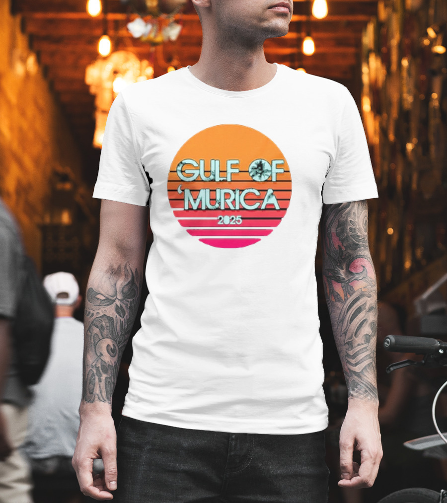 Gulf Of 'Murica 2025 Vintage Retro Sunset Vibe T-Shirt