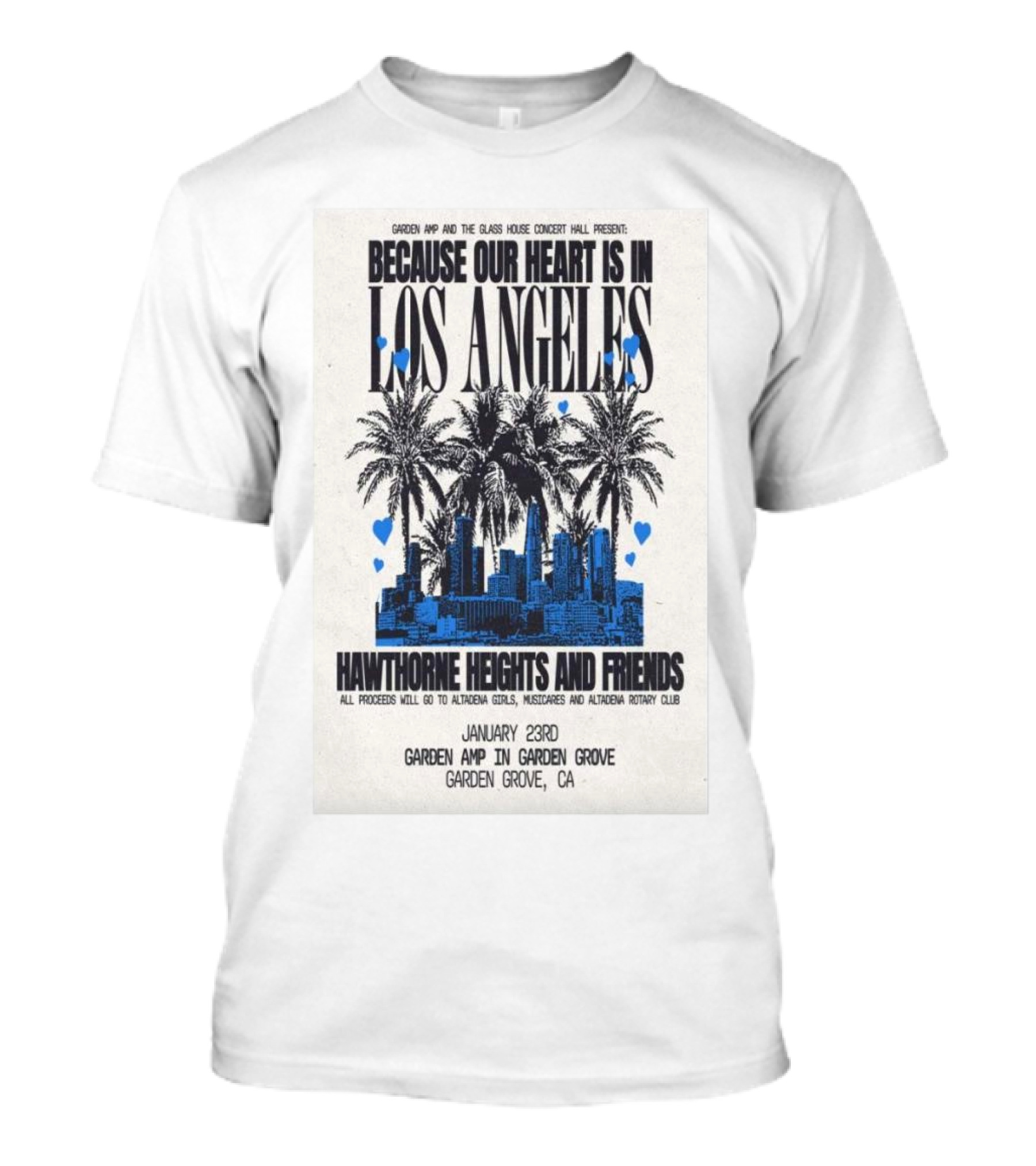 Garden Amp Concert Hawthorne Heights And Friends January 23 Garden Grove CA T-Shirt