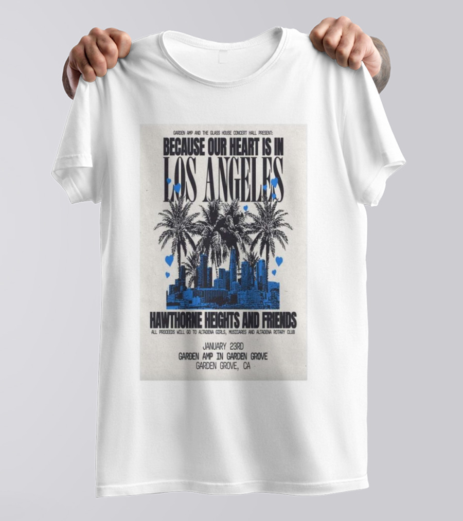 Garden Amp Concert Hawthorne Heights And Friends January 23 Garden Grove CA T-Shirt