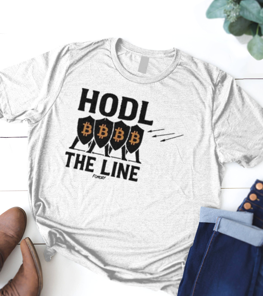 Hodl The Line Bitcoin Warrior Cryptocurrency Enthusiast BBB Pattern T-Shirt