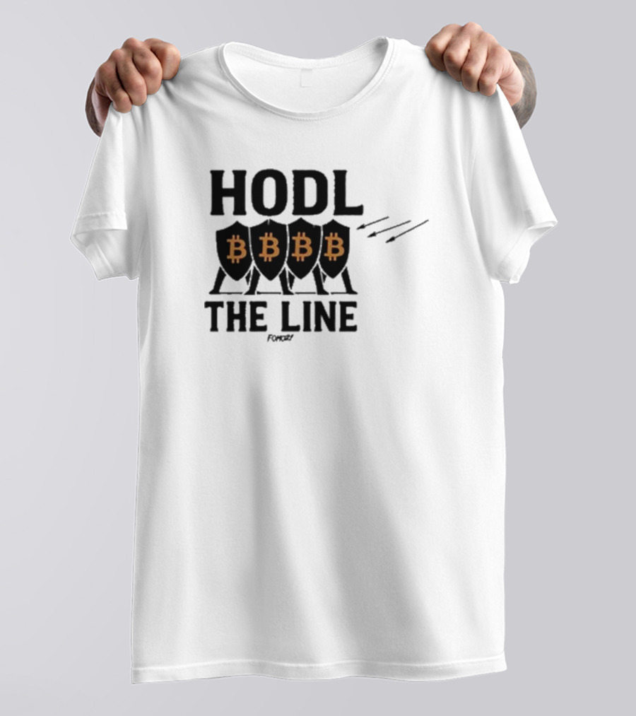 Hodl The Line Bitcoin Warrior Cryptocurrency Enthusiast BBB Pattern T-Shirt